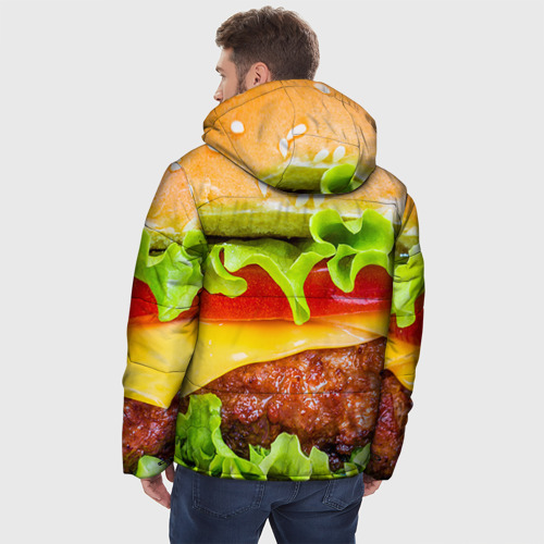 Мужская зимняя куртка 3D Гамбургер, цвет красный - фото 4