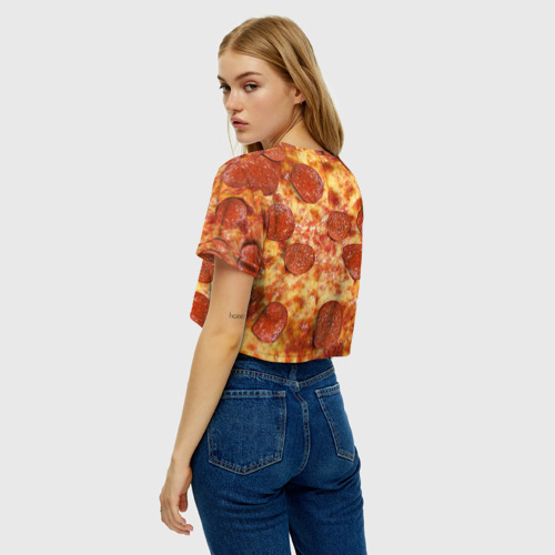 Женская футболка Crop-top 3D Пицца, цвет 3D печать - фото 5