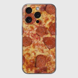 Чехол для iPhone 15 Pro Max силиконовый с защитой камеры Пицца