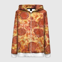 Женская толстовка 3D на молнии Пицца