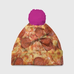 Шапка 3D c помпоном Пицца