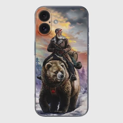 Чехол для iPhone 16 силиконовый с защитой камеры Медведь