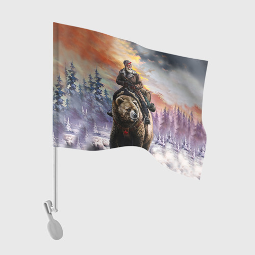 Флаг для автомобиля Медведь