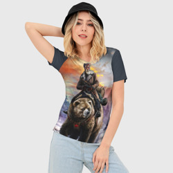 Женская футболка 3D Slim Медведь - фото 2
