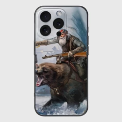 Чехол для iPhone 16 Pro силиконовый с защитой камеры Медведь