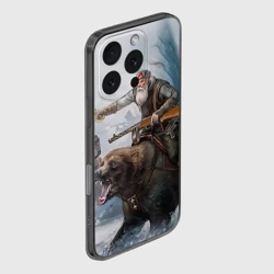 Чехол для iPhone 16 Pro силиконовый с защитой камеры Медведь - фото 2