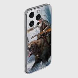 Чехол для iPhone 15 Pro Max силиконовый с защитой камеры Медведь - фото 2