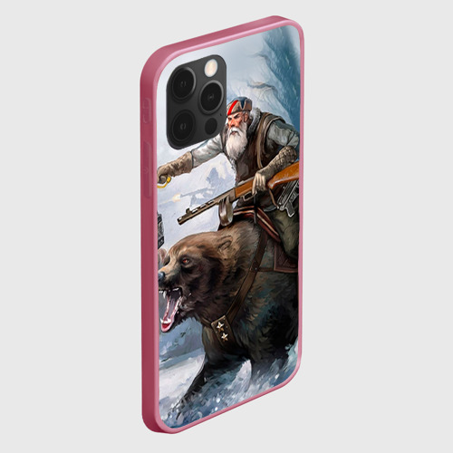 Чехол для iPhone 12 Pro с принтом Медведь, вид сбоку #3