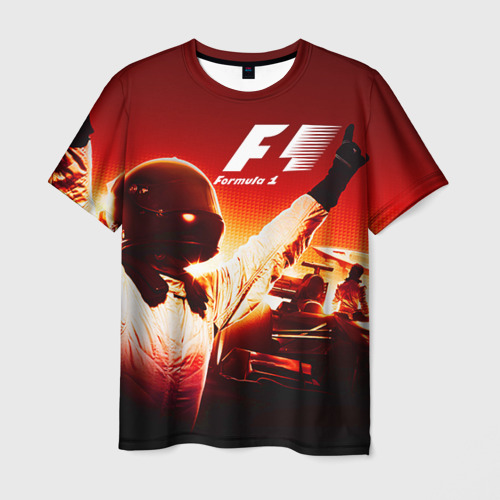 Мужская футболка с принтом Формула 1, вид спереди №1