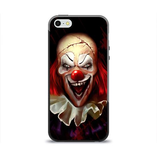 Чехол для Apple iPhone 5/5S силиконовый глянцевый Зомби клоун Фото 01 Чехол для Apple iPhone 5/5S силиконовый глянцевый Зомби клоун Фото 01