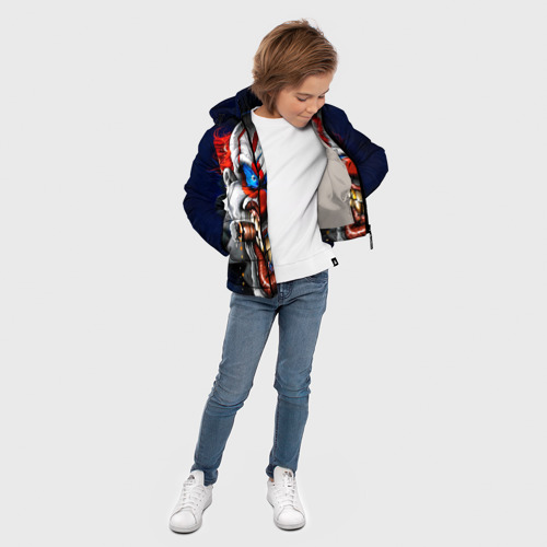 Зимняя куртка для мальчиков 3D Клоун, цвет светло-серый - фото 5