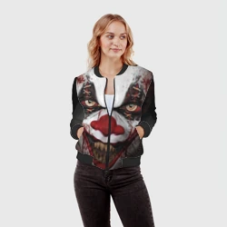 Женский бомбер 3D Зомби клоун - фото 2