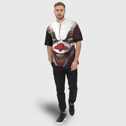 Мужская футболка oversize 3D Зомби клоун, цвет 3D печать - фото 5