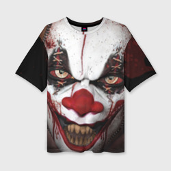 Женская футболка oversize 3D Зомби клоун