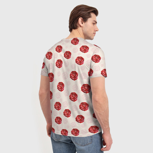Мужская футболка 3D Розы, цвет 3D печать - фото 4