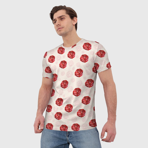 Мужская футболка 3D Розы, цвет 3D печать - фото 3
