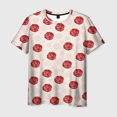 Мужская футболка 3D Розы, цвет 3D печать
