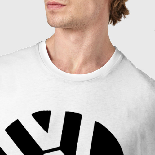 Мужская футболка хлопок bmw, цвет белый - фото 6