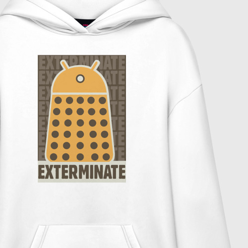 Худи SuperOversize хлопок Exterminate, цвет белый - фото 3