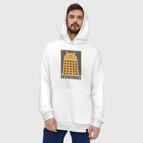 Худи SuperOversize хлопок Exterminate, цвет белый - фото 5