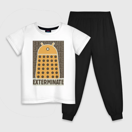 Детская пижама с белой футболкой Exterminate