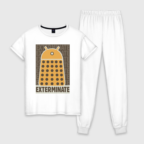 Женская пижама хлопок Exterminate, цвет белый