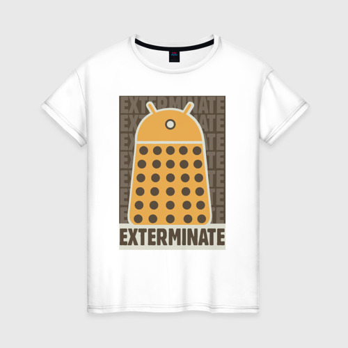 Женская футболка хлопок Exterminate, цвет белый