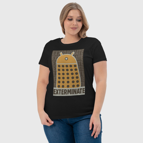 Женская футболка хлопок Exterminate, цвет черный - фото 6