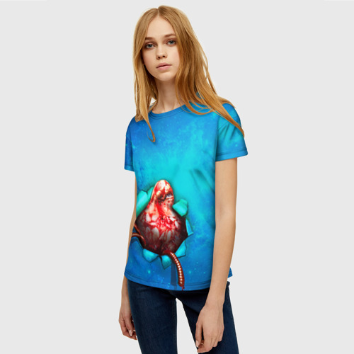 Женская футболка 3D Чужой, цвет 3D печать - фото 3