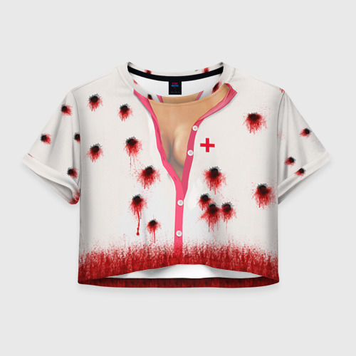 Женская футболка Crop-top 3D Костюм медсестры