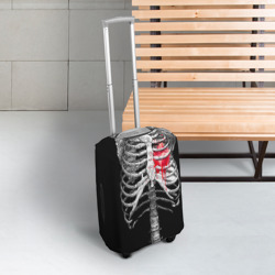 Чехол для чемодана 3D Скелет с сердцем - фото 2