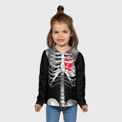 Детский лонгслив 3D Скелет с сердцем - фото 2