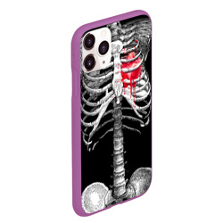 Чехол для iPhone 11 Pro Max матовый Скелет с сердцем - фото 2