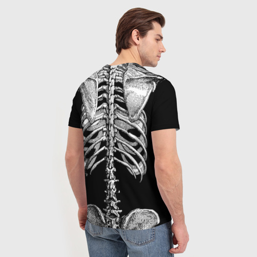 Мужская футболка 3D Скелет с сердцем, цвет 3D печать - фото 4