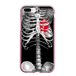 Чехол для iPhone 7Plus/8 Plus матовый Скелет с сердцем