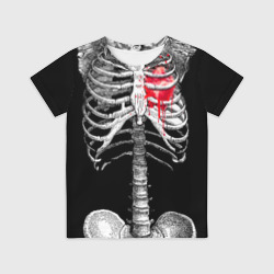 Детская футболка 3D Скелет с сердцем
