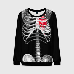 Мужской свитшот 3D Скелет с сердцем