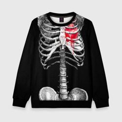 Детский свитшот 3D Скелет с сердцем