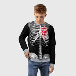 Детский свитшот 3D Скелет с сердцем - фото 2