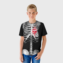 Детская футболка 3D Скелет с сердцем - фото 2