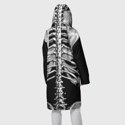 Дождевик с принтом Скелет с сердцем для женщины, вид на модели сзади №2. Цвет основы: белый