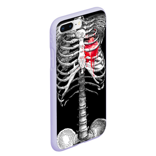 Чехол для iPhone 7Plus/8 Plus матовый Скелет с сердцем, цвет светло-сиреневый - фото 3