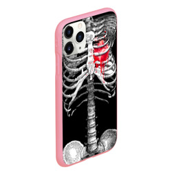 Чехол для iPhone 11 Pro Max матовый Скелет с сердцем - фото 2