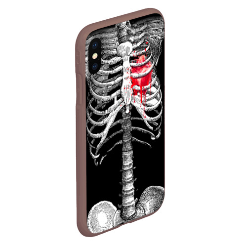 Чехол для iPhone XS Max матовый Скелет с сердцем, цвет коричневый - фото 3