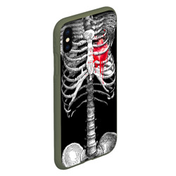 Чехол для iPhone XS Max матовый Скелет с сердцем - фото 2