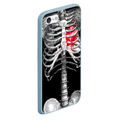 Чехол для iPhone 5/5S матовый Скелет с сердцем - фото 2