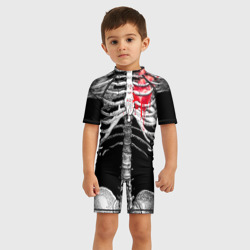 Детский купальный костюм 3D Скелет с сердцем - фото 2