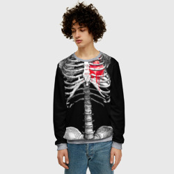 Мужской свитшот 3D Скелет с сердцем - фото 2