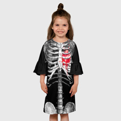 Детское платье 3D Скелет с сердцем - фото 2