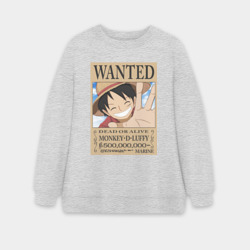 Женский свитшот oversize без начеса хлопок Монки Ди Луффи